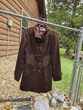 Dark Brown Pea Coat Large